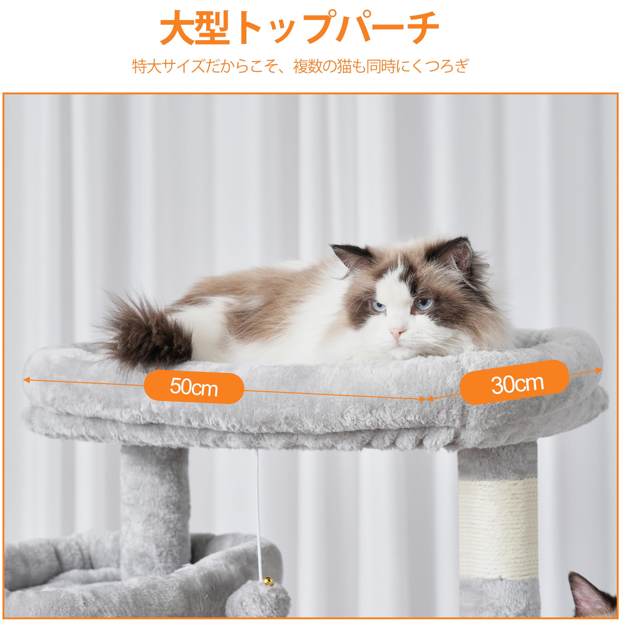 Amazon | Heyblyキャットタワー 多頭飼い最適 高180cm 大型猫用